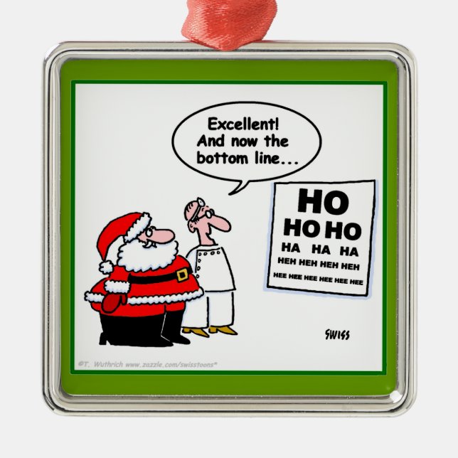 Der Weihnachtsmann im Optometristen Silbernes Ornament (Vorne)