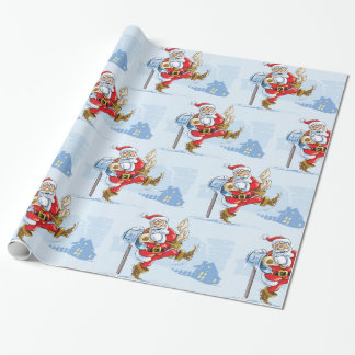 Der Weihnachtsmann im Schnee Geschenkpapier