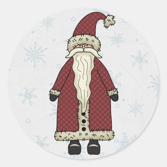 Der Weihnachtsmann im Schnee Runder Aufkleber (Vorderseite)