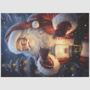 Der Weihnachtsmann im Schneewald mit glühender Lat Seidenpapier