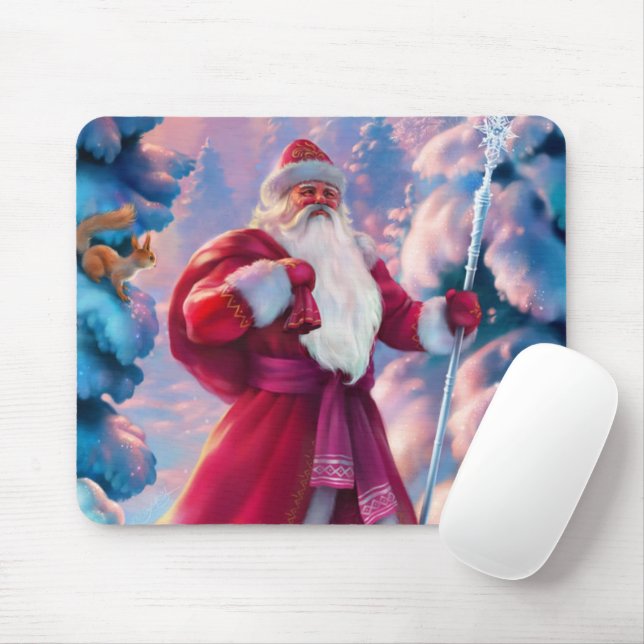 Der Weihnachtsmann im Wald Mousepad (Mit Mouse)