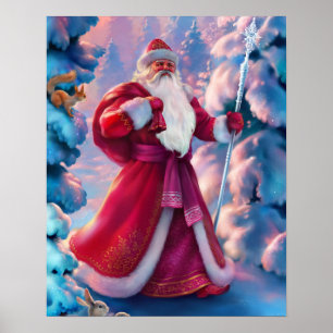 Der Weihnachtsmann im Wald Poster