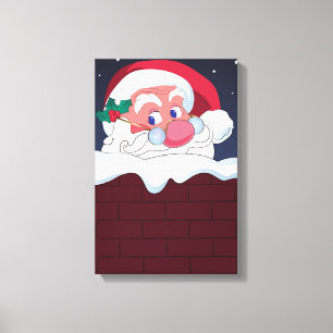 Der Weihnachtsmann in Chimney Leinwanddruck