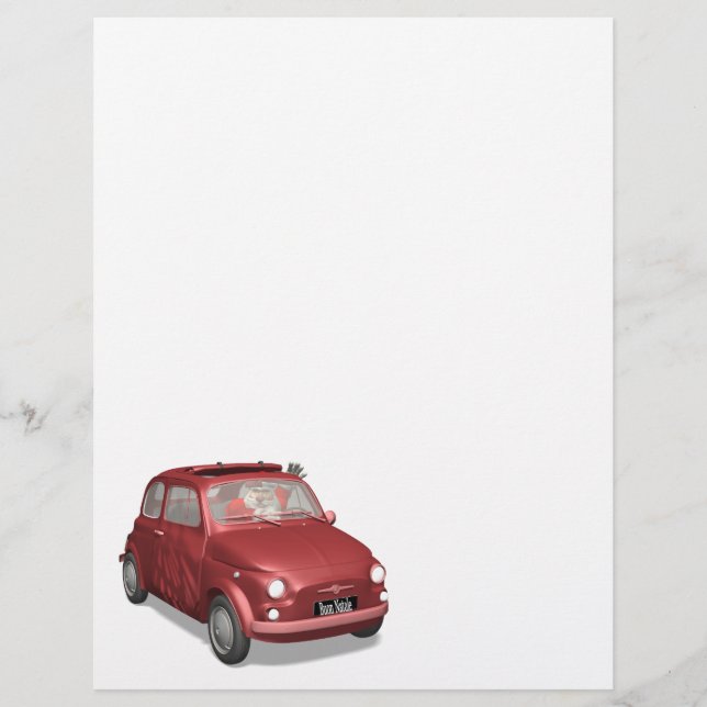 Der Weihnachtsmann in Fiat 500 (Vorderseite)