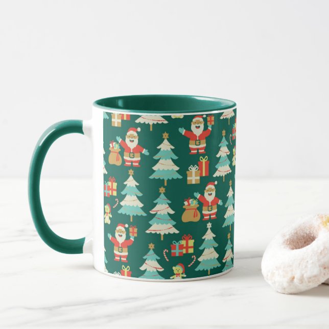 Der Weihnachtsmann ist hier Weihnachtsfeier Tasse (Mit Donut)