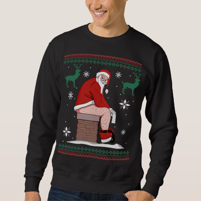 Der Weihnachtsmann Kackte den Kamin nieder, der ve Sweatshirt (Vorderseite)