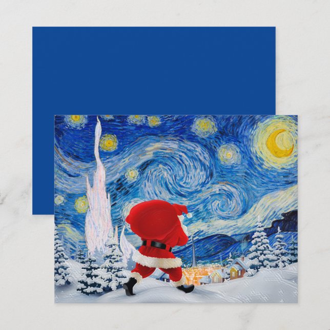 Der Weihnachtsmann kommt auf Postkarte (Vorne/Hinten)