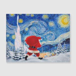 Der Weihnachtsmann kommt auf Postkarte