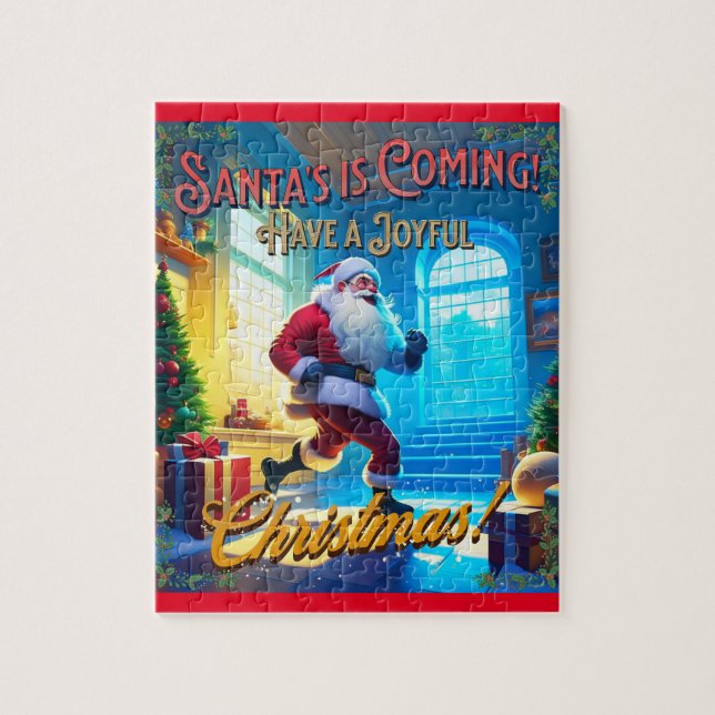 Der Weihnachtsmann kommt aus dem Schornstein! (Vertikal)