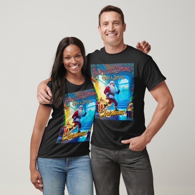 Der Weihnachtsmann kommt aus dem Schornstein! T-Shirt (Unisex)