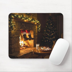 Der Weihnachtsmann kommt den Schornstein herunter Mousepad