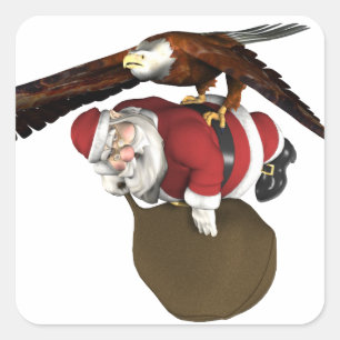 Der Weihnachtsmann kommt etwas später Quadratischer Aufkleber
