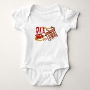 "Der Weihnachtsmann kommt in die Stadt" Kinder Wei Baby Strampler