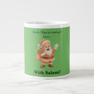 Der Weihnachtsmann kommt in die Stadt.. Mit Salami Jumbo-Tasse