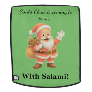 Der Weihnachtsmann kommt in die Stadt.. Mit Salami Rucksack