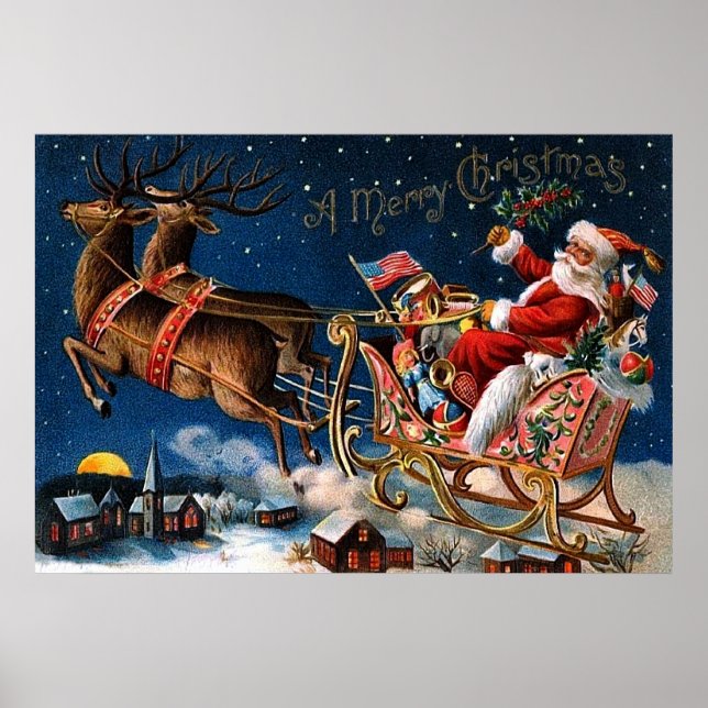 Der Weihnachtsmann kommt in die Stadt Poster (Vorne)