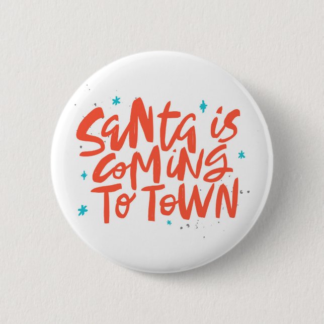 Der Weihnachtsmann kommt in die Stadtplanung Button (Vorderseite)