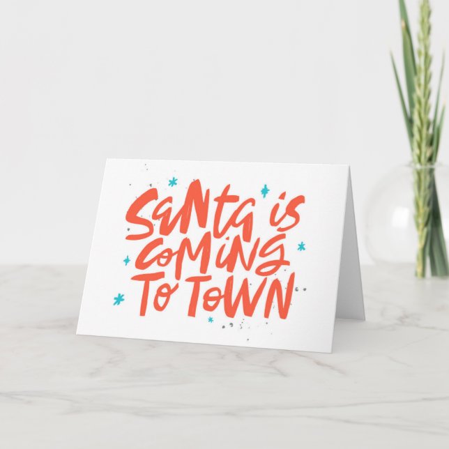 Der Weihnachtsmann kommt in die Stadtplanung Karte (Vorderseite)