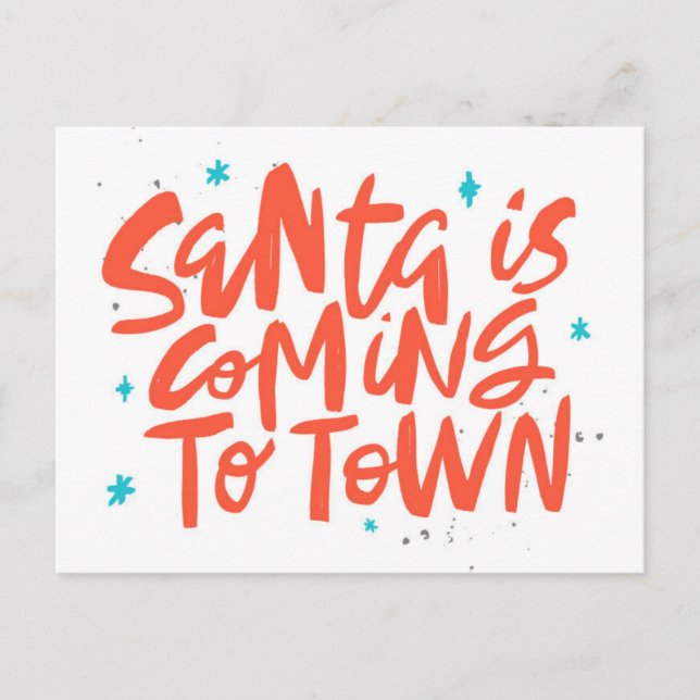 Der Weihnachtsmann kommt in die Stadtplanung Postkarte (Vorderseite)