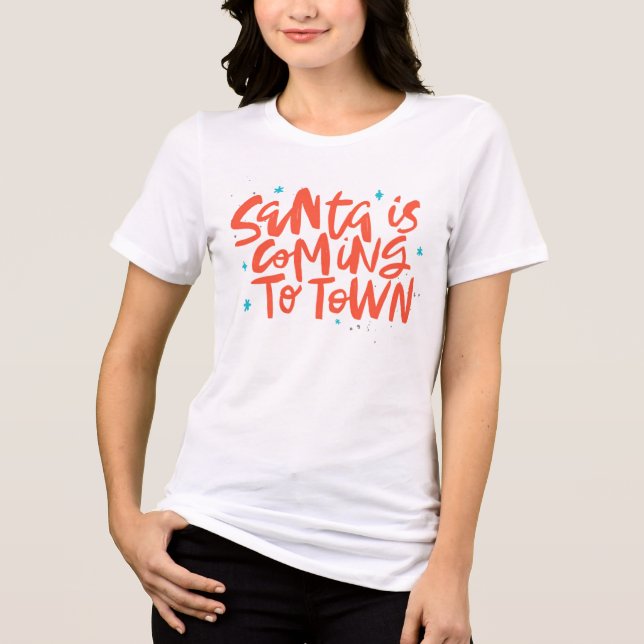 Der Weihnachtsmann kommt in die Stadtplanung Tri-Blend Shirt (Vorderseite)