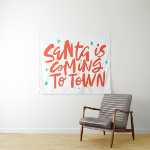 Der Weihnachtsmann kommt in die Stadtplanung Wandteppich