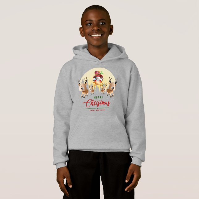 Der Weihnachtsmann kommt | Kids Pullover Hoodie (Vorne ganz)