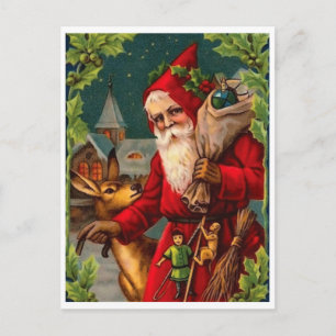 Der Weihnachtsmann kommt mit einer Tasche voller G Postkarte