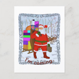 Der Weihnachtsmann kommt Postkarte