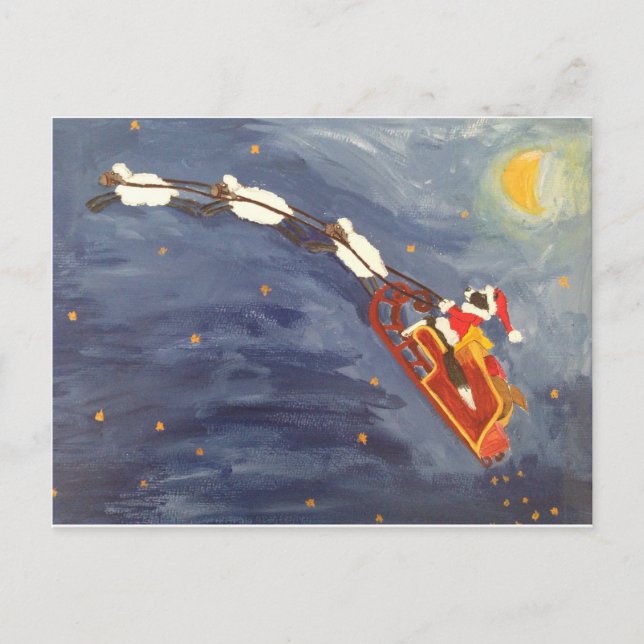 Der Weihnachtsmann kommt Postkarte (Vorderseite)