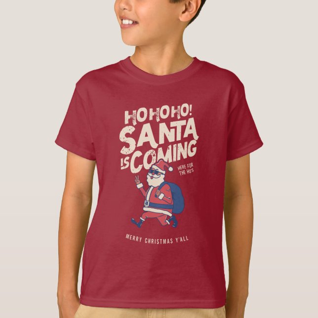 Der Weihnachtsmann kommt zu Weihnachten des Ho T-Shirt (Vorderseite)