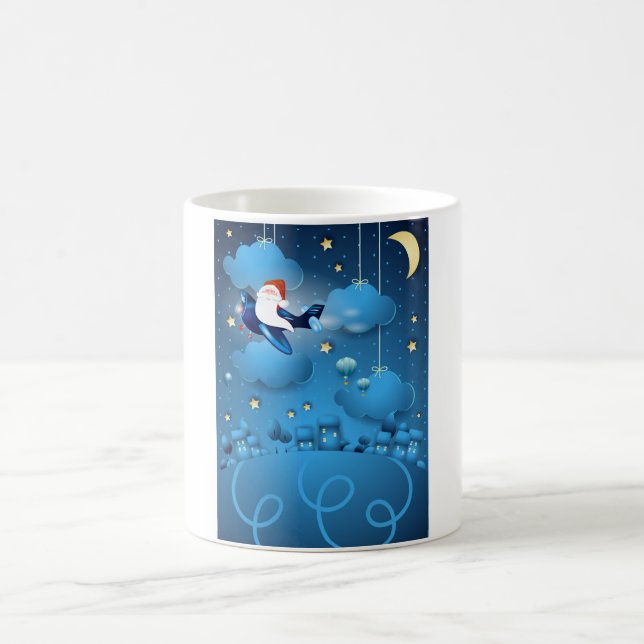 Der Weihnachtsmann kommt zur Kaffee-Tasse Kaffeetasse (Mittel)