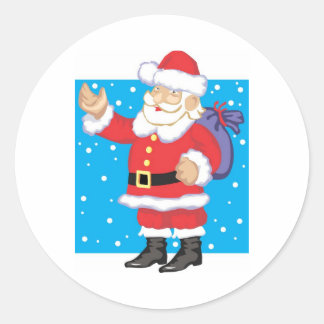 Der Weihnachtsmann lächelt Runder Aufkleber