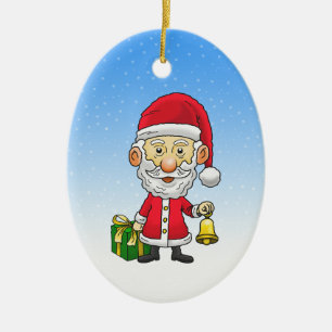 Der Weihnachtsmann läutet die Glocke am Heiligen A Keramik Ornament