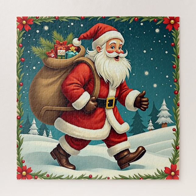 Der Weihnachtsmann liefert Geschenke durch den Sch (Vertikal)