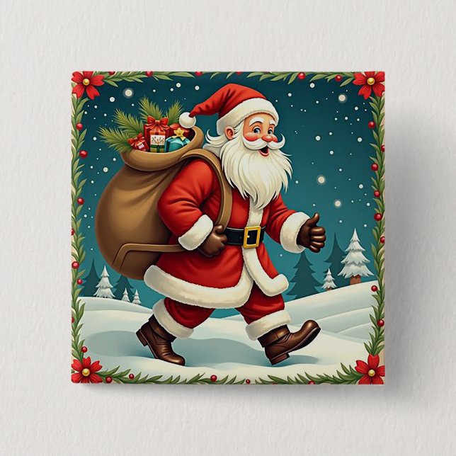 Der Weihnachtsmann liefert Geschenke durch den Sch Button (Vorderseite)