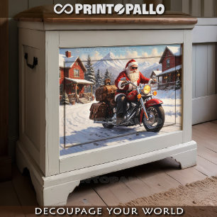Der Weihnachtsmann macht Urlaub mit dem Rad im Sch Seidenpapier