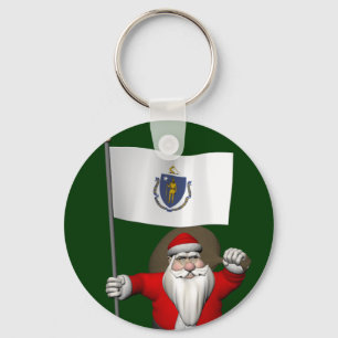 Der Weihnachtsmann mit Abschluss von Massachusetts Schlüsselanhänger