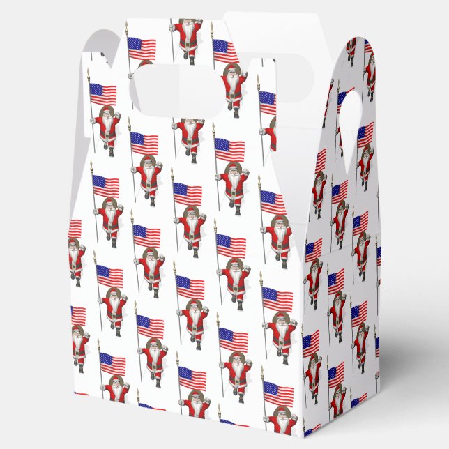 Der Weihnachtsmann mit Abtritt der USA Geschenkschachtel (Geöffnet)