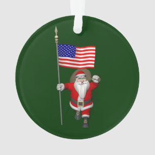 Der Weihnachtsmann mit Abtritt der USA Ornament