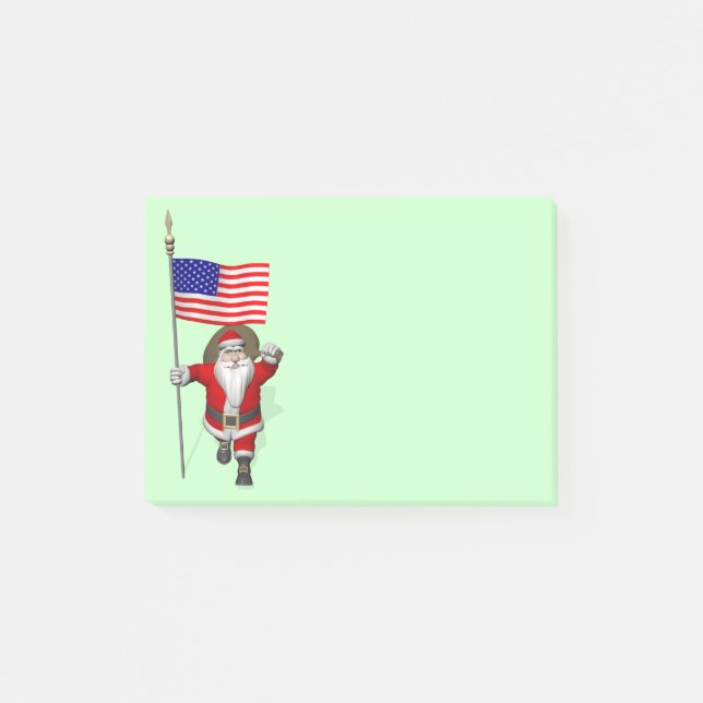 Der Weihnachtsmann mit Abtritt der USA Post-it Klebezettel (Vorderseite)