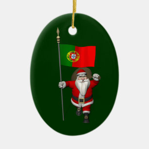 Der Weihnachtsmann mit Abtritt Portugals Keramik Ornament