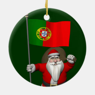 Der Weihnachtsmann mit Abtritt Portugals Keramikornament