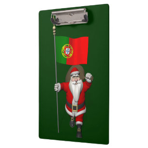 Der Weihnachtsmann mit Abtritt Portugals Klemmbrett