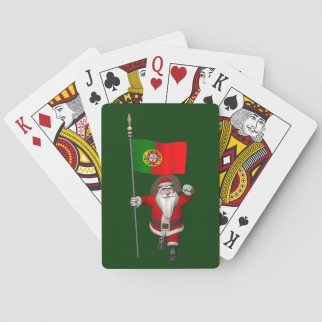 Der Weihnachtsmann mit Abtritt Portugals Spielkarten (Rückseite)