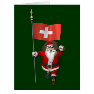 Der Weihnachtsmann mit Abzeichen der Schweiz