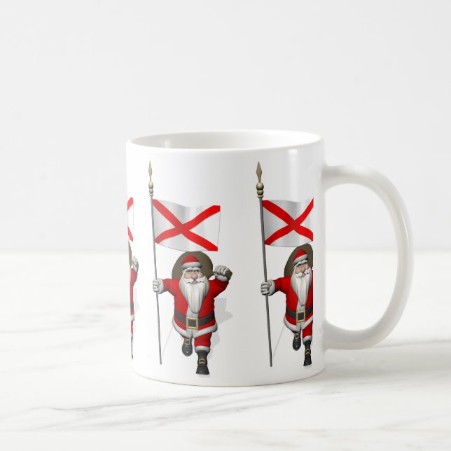 Der Weihnachtsmann mit Abzeichen von Alabama Kaffeetasse (Rechts)