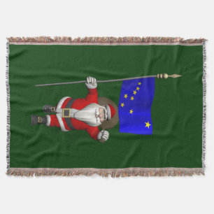 Der Weihnachtsmann mit Abzeichen von Alaska Decke