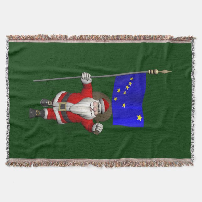 Der Weihnachtsmann mit Abzeichen von Alaska Decke (Vorderseite)