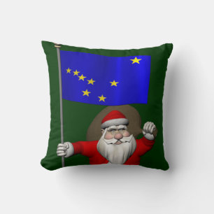 Der Weihnachtsmann mit Abzeichen von Alaska Kissen