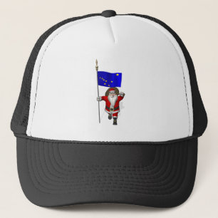 Der Weihnachtsmann mit Abzeichen von Alaska Truckerkappe